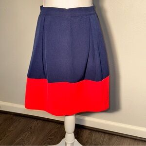 *3‎ for $15* Lilly White Skirt A-Line Blue and Coral Pleated